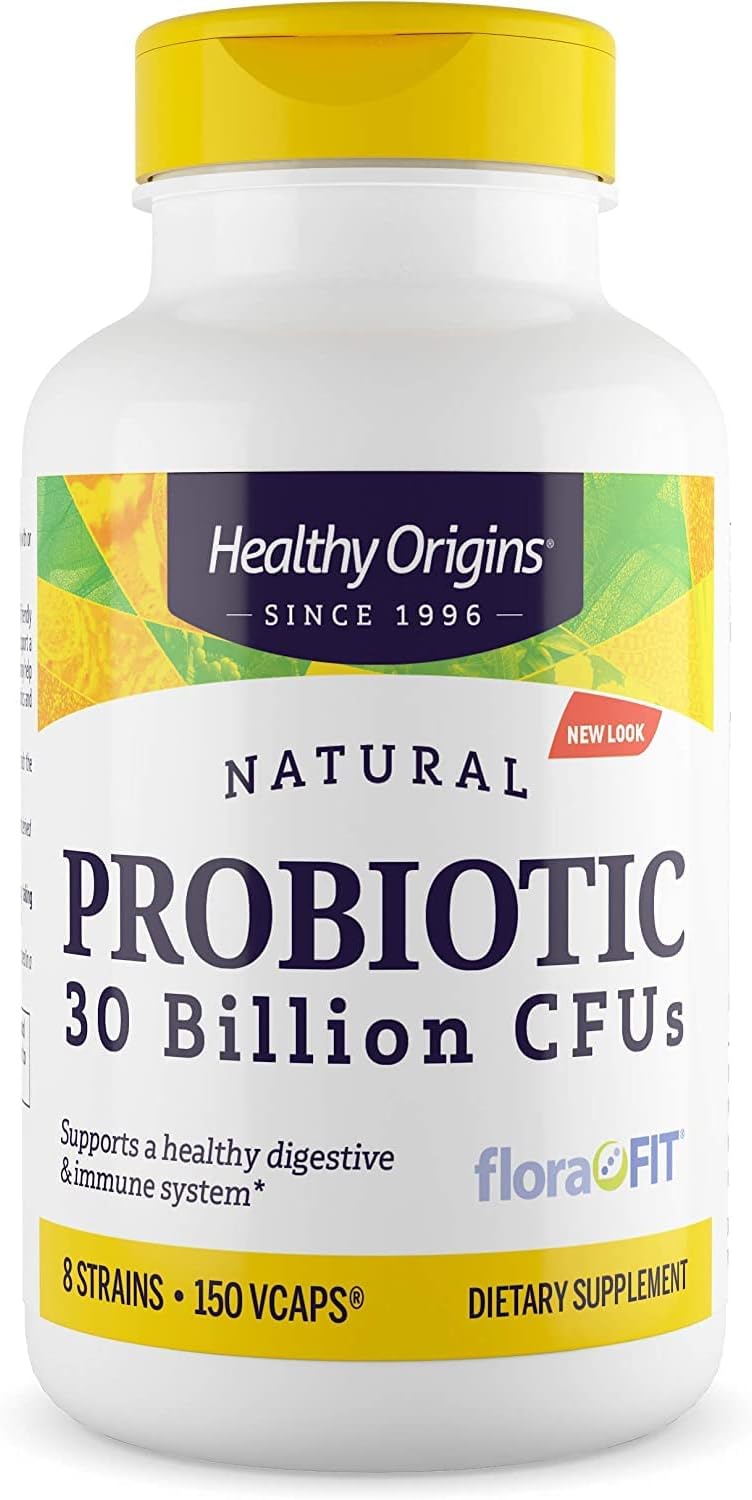 Healthy Origins Probiotic 30 Billion CFUs - Shelf Stable Probiotics for Women and Men - Supports Gut Health - Probiotics for Digestive Health - 150 Veggie Capsules