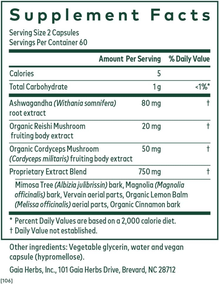 Gaia Herbs Professional Solutions HPA Axis Liq Capsules, Sleep Cycle, 120 Count