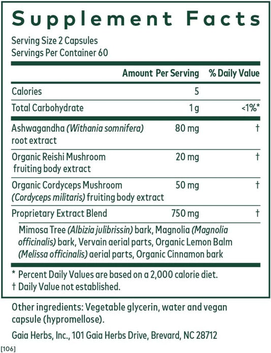 Gaia Herbs Professional Solutions HPA Axis Liq Capsules, Sleep Cycle, 120 Count