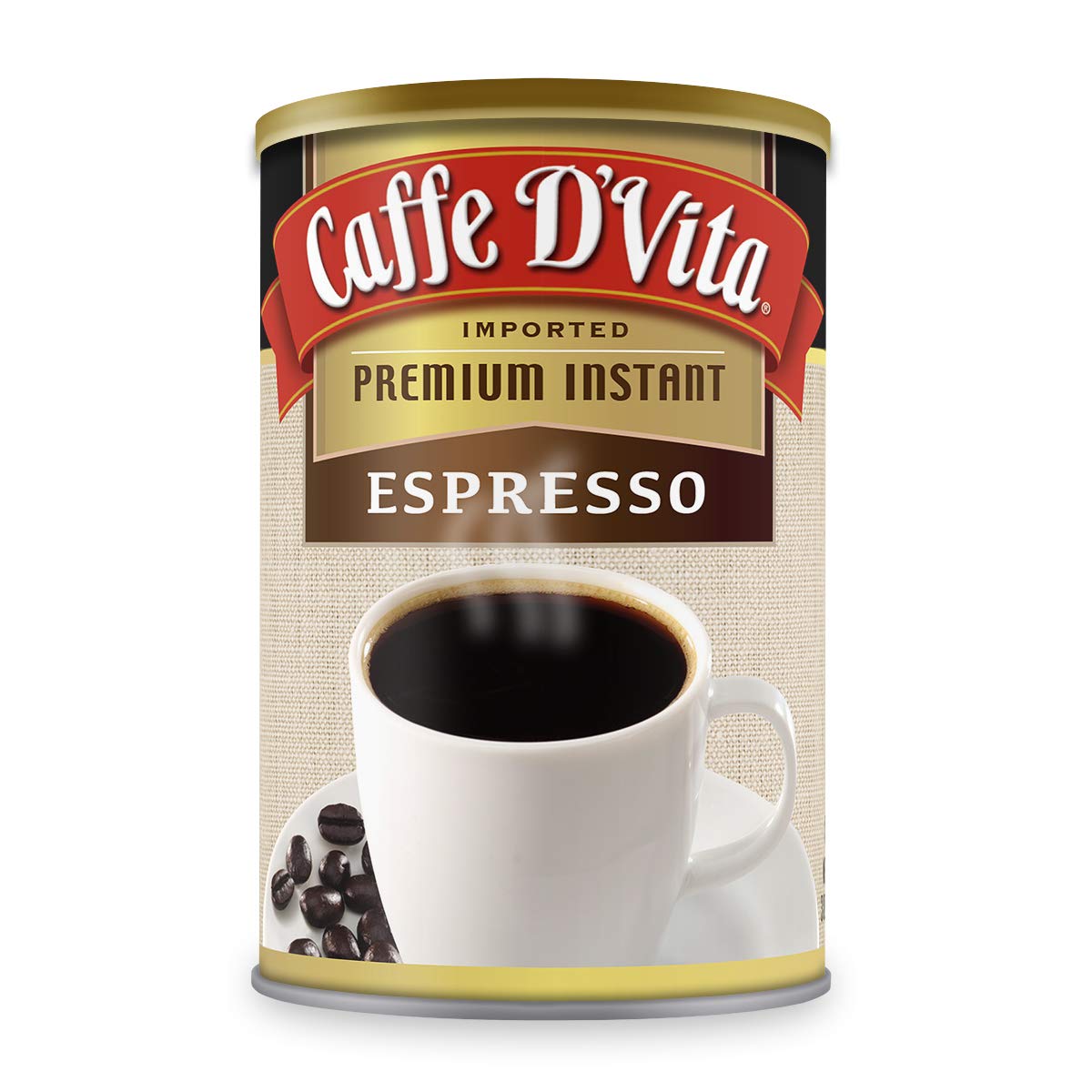 Caffe D’Vita Espresso Coffee - Espresso Powder, Coffee Espresso, Keto Coffee, Gluten Free, No Cholesterol, No Hydrogenated Oils, No Trans Fat, Kosher-Dairy, Instant Coffee Drinks - 3 Oz Can