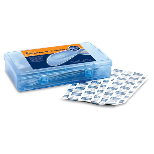 Dependaplast Reliburn Protective Blue Advanced Dressing Hydrogel Burn Plasters Encourage Faster Healing Wounds Comes In Blue Plastic Box, Sterile (Box Of 25)