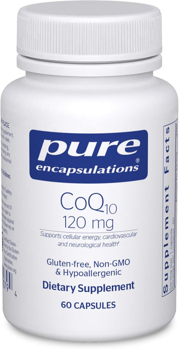 Pure Encapsulations Coq10 120 Mg - Coenzyme Q10 Supplement For Heart Health, Energy, Antioxidants, Brain & Memory Health - Cellular Health, Cognition & Cardiovascular Support
