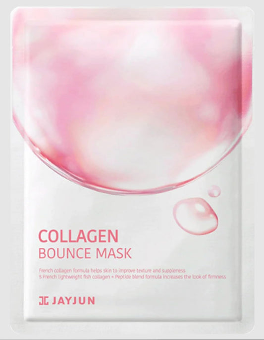 Jayjun Collagen Bounce Mask (10 Sheets) – Firming & Plumping With French Marine Collagen 0.77 Fl. Oz