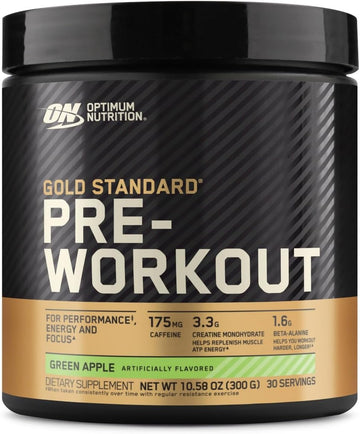 Optimum Nutrition Gold Standard Pre Workout With Creatine, Beta-Alanine, And Caffeine For Energy, Flavor: Green Apple, 30 Servings (Packaging May Vary)