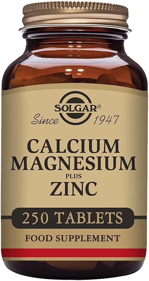 Solgar Calcium Magnesium Plus Zinc Tablets - Pack Of 250 - Healthy Bones, Teeth & Muscles - Supports Health Of Nervous System - Vegan