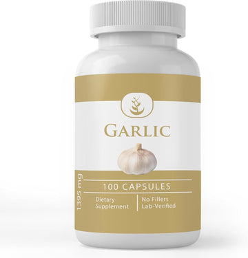 Pure Original Ingredients Garlic Capsules, (100 Capsules) Always Pure, No Additives Or Fillers, Lab Verified (100 Capsules)