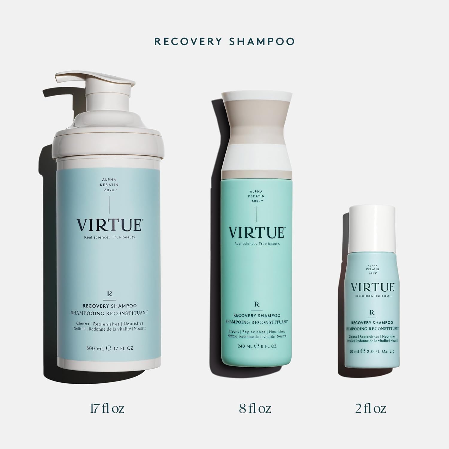 Virtue Recovery Sulfate Free Shampoo with Keratin and Baobab Seed Oil for Damaged Hair, Color Safe : Beauty & Personal Care