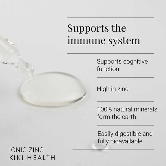 Kiki Health Ionic Zinc Liquid Concentrate | Purely Natural Premium Organic Zinc Supplement | Immune System Booster | Easy To Use & Mineral Drops | Vegan Health Support For Daily Wellness - 50Ml