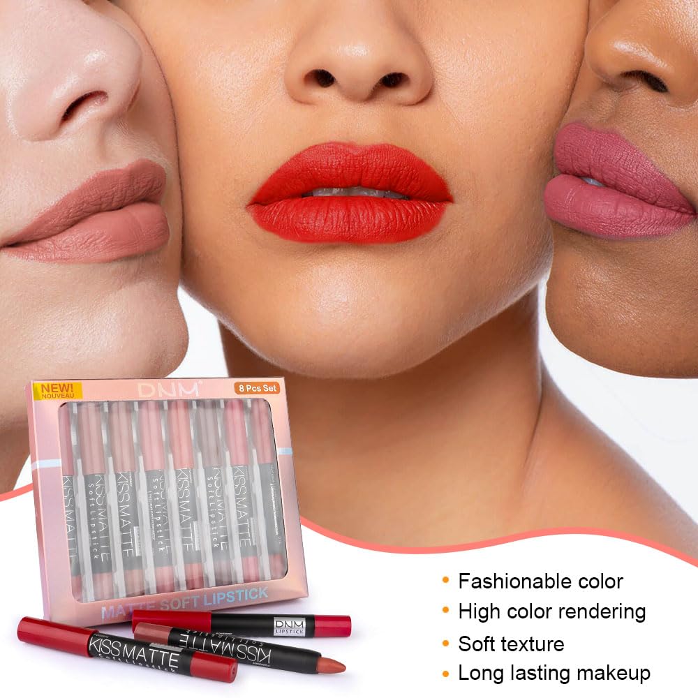 Evpct 1Pcs Dark Brown Matte Lipstick And Lip Crayon Liner Pencil Pen Set For Women Roll Up Lip Liner Dark Brown Lip Stain Long Lasting Waterproof Labiales Mate Magicos 24 Horas Originales 08 : Beauty & Personal Care