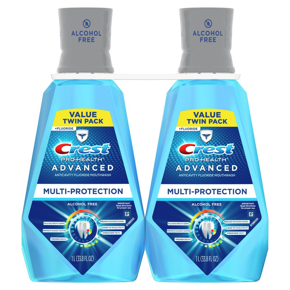 Crest Pro-Health Advanced Mouthwash With Extra Deep Clean, Fresh Mint,16.9 Fluid Ounce (2-Pack) : Health & Household