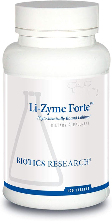 Biotics Research Li Zyme Forte Plant-Sourced, Phytochemically Bound Lithium. Supports Brain Function. Memory And Mood Support.100 Tablets
