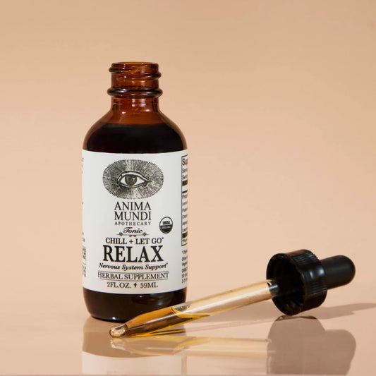 Anima Mundi Apothecary Relax Tonic Nervous System Support - Natural Calm Aid & Mood Enhancer - Achieve Stress Relief With Lemon Balm, Passionflower, Chamomile, Ashwagandha Root & Lavender (2 Fl Oz)