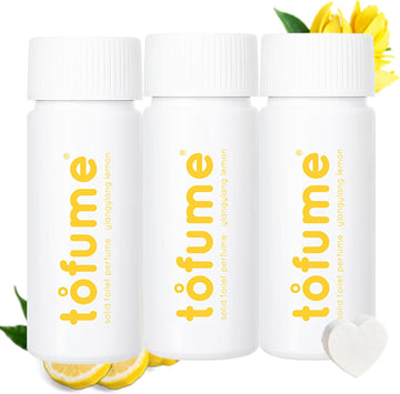 Effervescent Bathroom Air Fresheners - Elegant Ylang-Ylang Lemon Fragrance - Toilet Deodorizer Tablets, Air Fresheners For Bathroom, Drop in Flushable Air Freshener Toilet Fresheners, 3 Pack