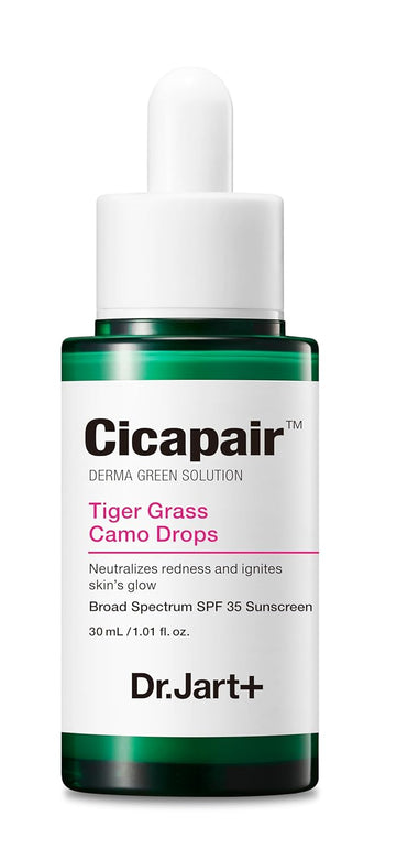 Dr.Jart+ Cicapair™ Tiger Grass Camo Drops Tinted Face Serum Spf 35 With Centella Asiatica | Cc Cream | Korean Skin Care, 1.01 Fl Oz