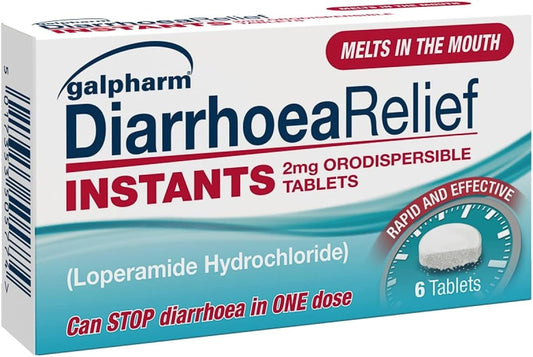 Galpharm Diarrhoea Relief Instant Melts 2Mg Loperamide Orodispersible Tablets 6'S X 2