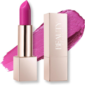 Beauty Searcher Metallic Shine Lipstick 3D Makeup For Woman Velvet Matte Lipsticks Moisturizing No-Stick Cup Lip Makeup, Long Lasting Waterproof Shine Lipstick(Champagne Pink)