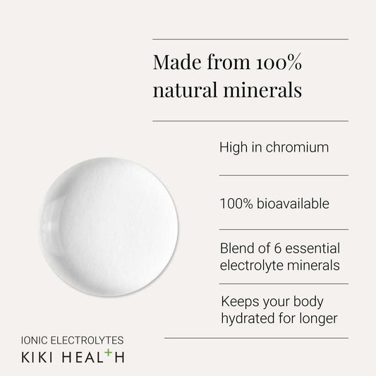 Kiki Health - Ionic Electrolytes Liquid Concentrate - Blend Of 6 Essential Electrolyte Minerals - Chromium For Blood Glucose Levels - 50 Millilitres