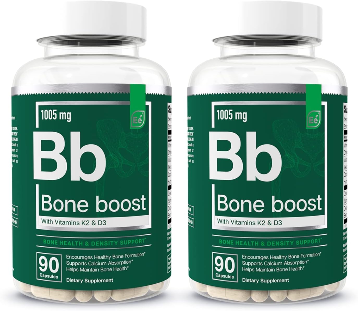 Essential Elements Bone Boost Bone Health Supplement - Bone Support And Calcium Supplement With Vitamin D 3, K2, Cissus Quadrangularis For Bone Strength - 180 Capsules (60 Day Supply) (2-Pack)