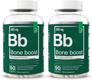 Essential Elements Bone Boost Bone Health Supplement - Bone Support And Calcium Supplement With Vitamin D 3, K2, Cissus Quadrangularis For Bone Strength - 180 Capsules (60 Day Supply) (2-Pack)