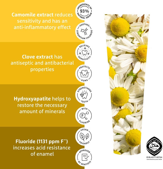 Ecodenta Sensitivity Relief Toothpaste With Camomile, Clove Extracts And Kalident - Tooth Paste With Fluoride 100 Ml