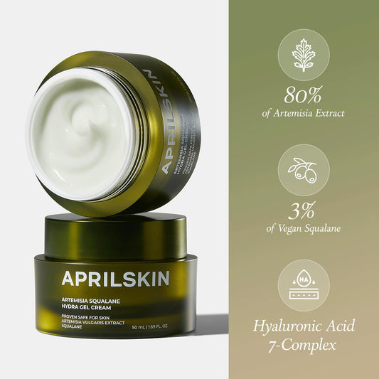 Aprilskin Artemisia Squalane Hydra Gel Cream | Dry, Sensitive, Acne-Prone Skin | Vegan, Cruelty Free, Low pH, Soothing & Firming up | 50 ml | No sulfates and Artificial Fragrance