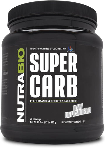 NutraBio Super Carb - Complex Carbohydrate Supplement Powder - Cluster Dextrin and Electrolytes for Performance Enhancement & Muscle Recovery - Unflavored, 30 Servings