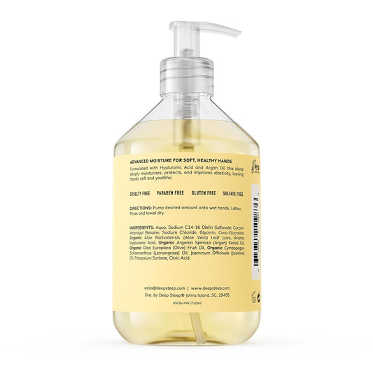 Deep Steep Liquid Hand Wash, Brown Sugar Vanilla, 17.6 Oz – Moisturizing Cleanser With Olive Oil, Aloe Vera, Glycerin & Hyaluronic Acid – Vegan, Clean Beauty, Soft & Nourished Hands