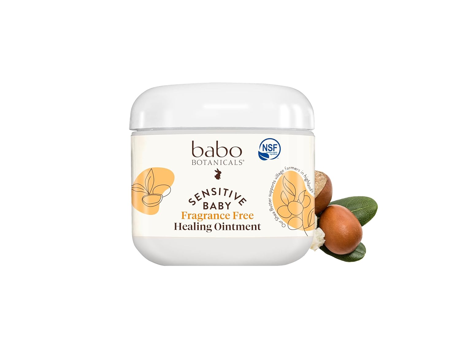 Babo Botanicals Sensitive Baby Fragrance-Free All Natural Healing Ointment - 99% Organic & 1% Colloidal Oat - Steroid-Free - Nsf Certified - For Eczema, Irritated/Itchy Skin - Face, Body, Diaper Area