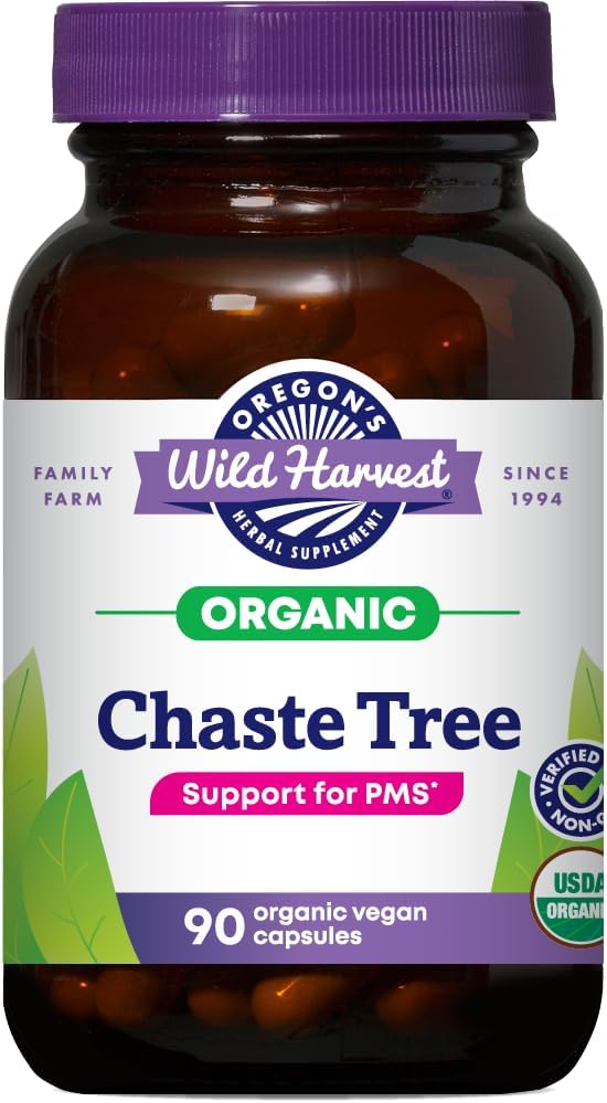 Oregon'S Wild Harvest Non-Gmo Chaste Tree Capsules,Organic Herbal Supplements, 90 Count