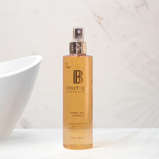 Boutique Body Spray 250Ml - Neroli, Pear & Gingerlily Fragrance, Womens Hair & Body Mist - Refreshing, Moisturising Spray With Essential Oils - Vegan - Made In England