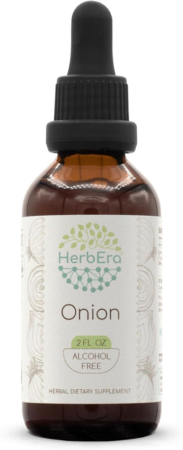 Onion B60 Alcohol-Free Herbal Extract Tincture, Concentrated Liquid Drops Natural Onion (Allium Cepa) Dried Bulb (2 Fl Oz)