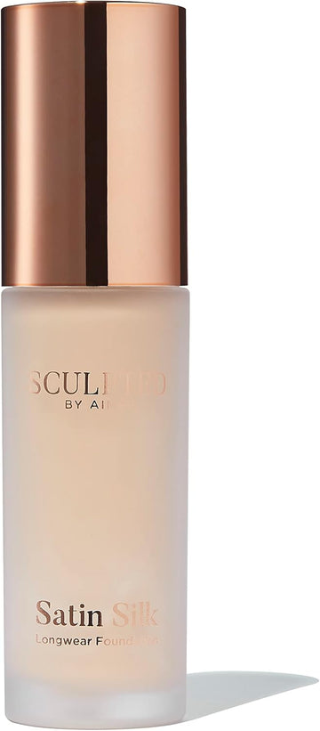 Satin Silk Longwear Foundation From Sculpted By Aimee (Light Plus 3.5) - Lightweight, Hydrating & Buildable High Coverage, Sweat-Resistant Foundation