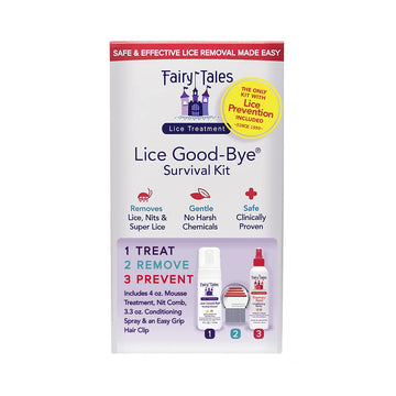 Fairy Tales Lice Good-Bye Survival Kit For Lice Treatment - Includes Treatment Mousse, Conditioning Spray, Comb, & Clip