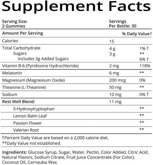 SugarbearPro Sleep Aid Gummies for Adults with Melatonin 4mg, Magnesium, L-Theanine, 5 HTP, B6, Valerian Root, Lemon Balm - Vegan Chewable Sleep Supplement, Sleep Vitamins (3 Month Supply)