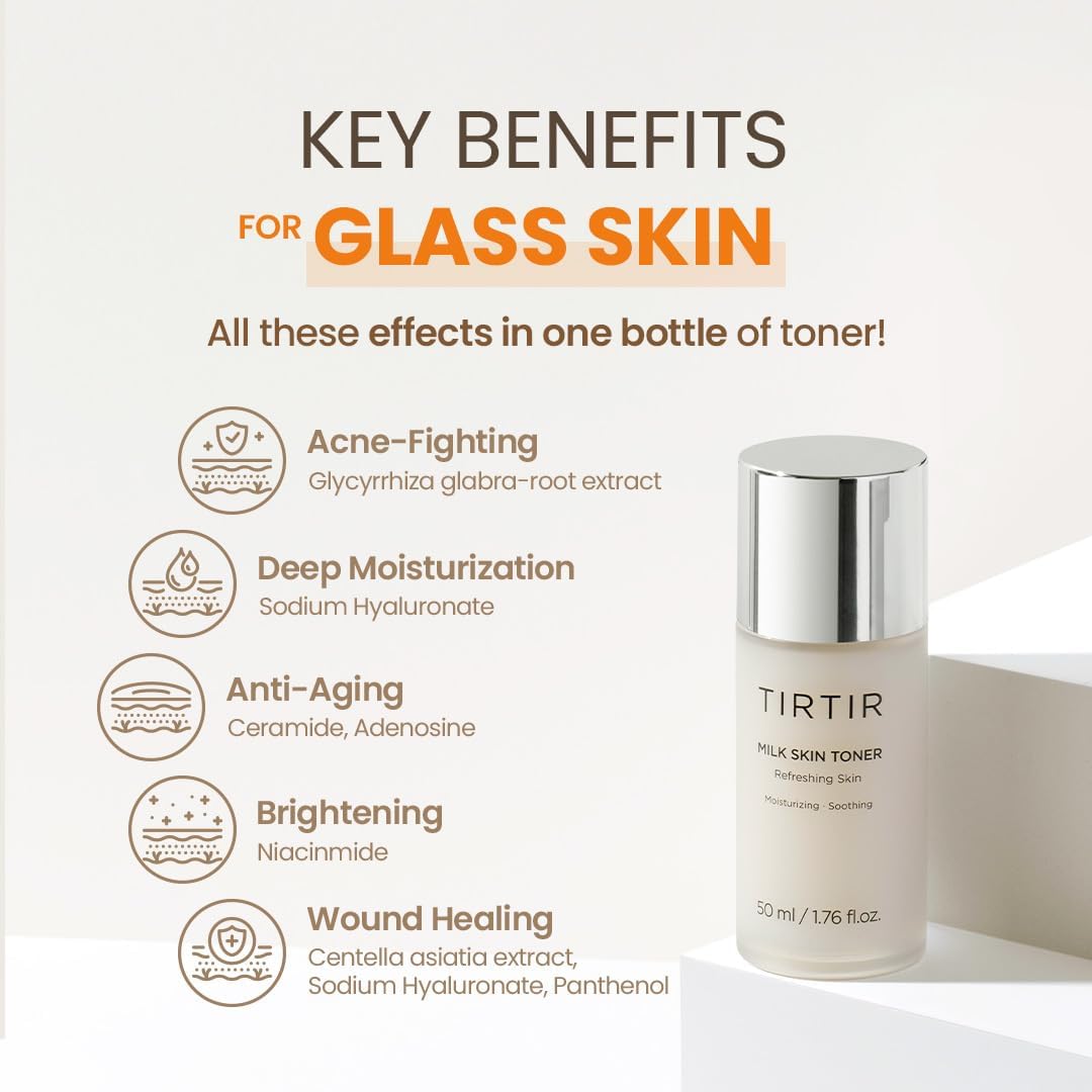 TIRTIR Milk Skin Rice Toner | Deep Moisturizing, Hydrating Toner for face, Niacinamide, Ceramide, Rice Bran Extract, Nature-Oriented Ingredients for Korean Skin Care, Vegan, 1.69 Fl Oz : Amazon.co.uk: Beauty