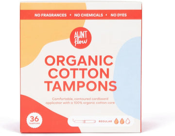 Organic Cotton Tampons, Cardboard Applicator, Regular Absorbency, BPA-Free, Hypoallergenic, Unscented, 36 Count