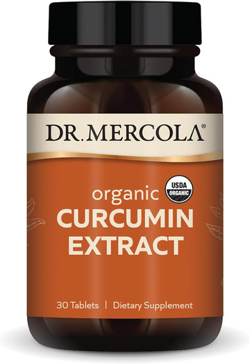 Dr. Mercola Organic Curcumin Extract, 30 Servings (30 Tablets), Dietary Supplement, Supports A Healthy Inflammatory Response, Non-Gmo, Certified Usda Organic