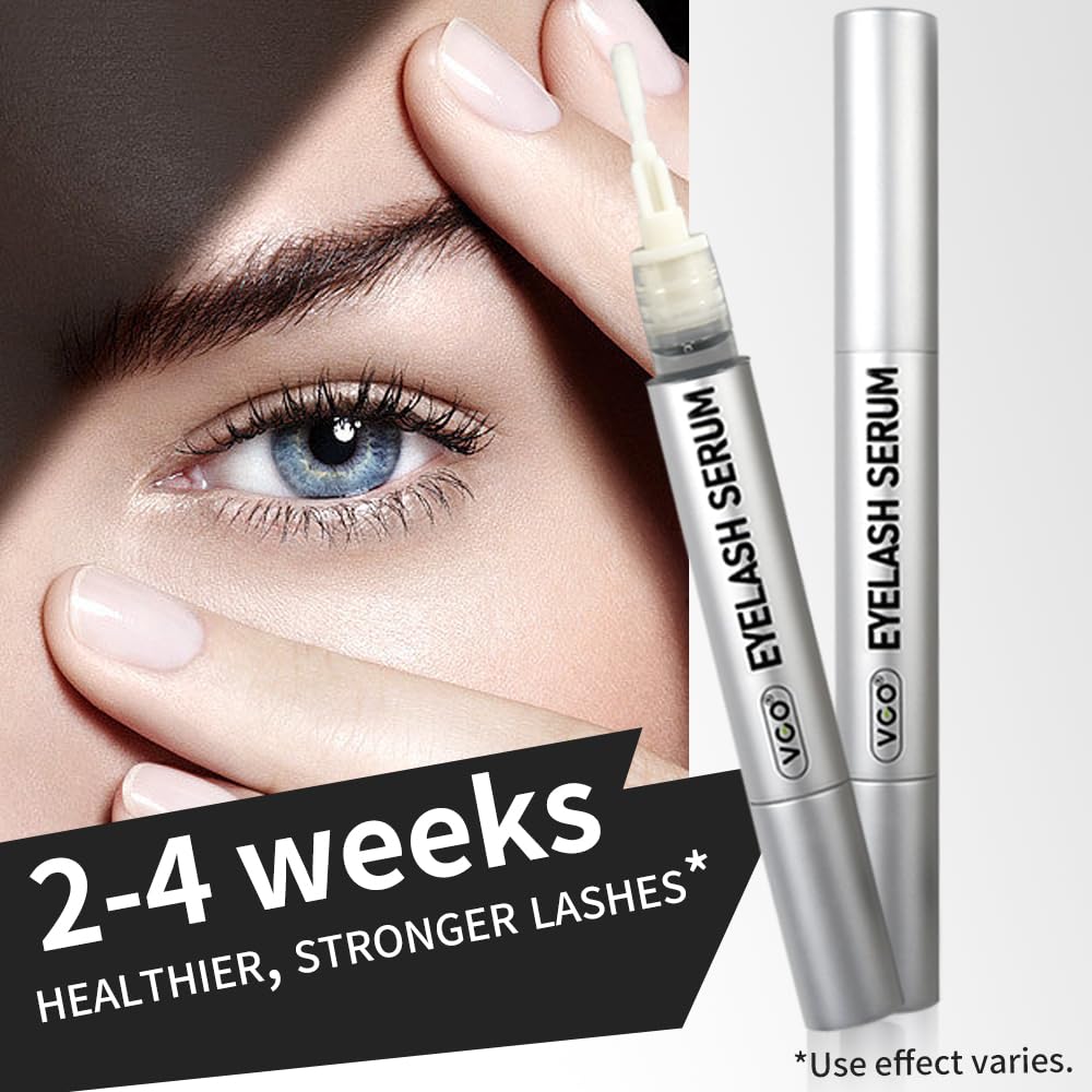 VGO Eyelash Growth Serum and Brow Enhancer Lash Enhancing Serum for Fuller & Longer Looking Eyelash & Eyebrow, Natural Ingredients, 3ml / 0.1oz : Beauty & Personal Care