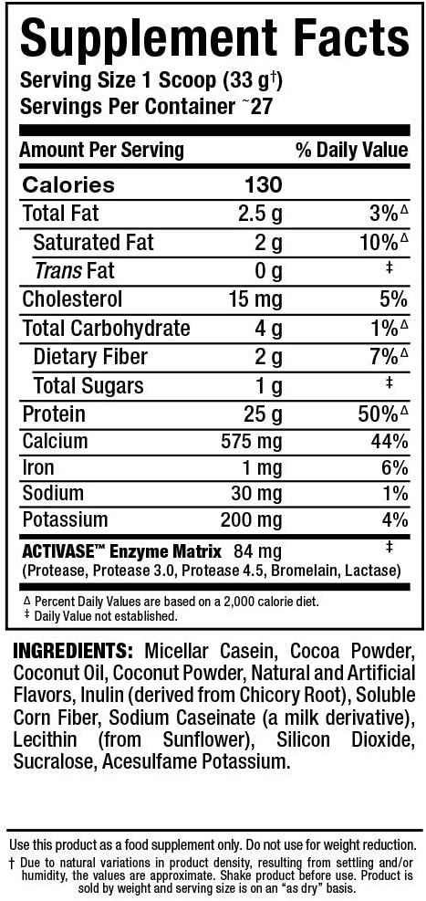 ALLMAX CASEIN-FX Protein, Chocolate - 2 lb - 25 Grams of Slow-Release Protein Per Scoop - Low Carb & Zero Added Sugar - Approx. 27 Servings : Health & Household