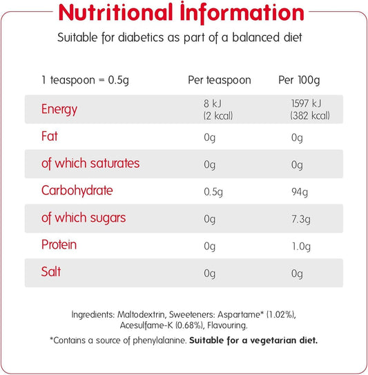 Canderel Granular Sweetener - Low Calorie, Vegetarian And Diabetic Friendly , 75 G Jar (Pack Of 6)