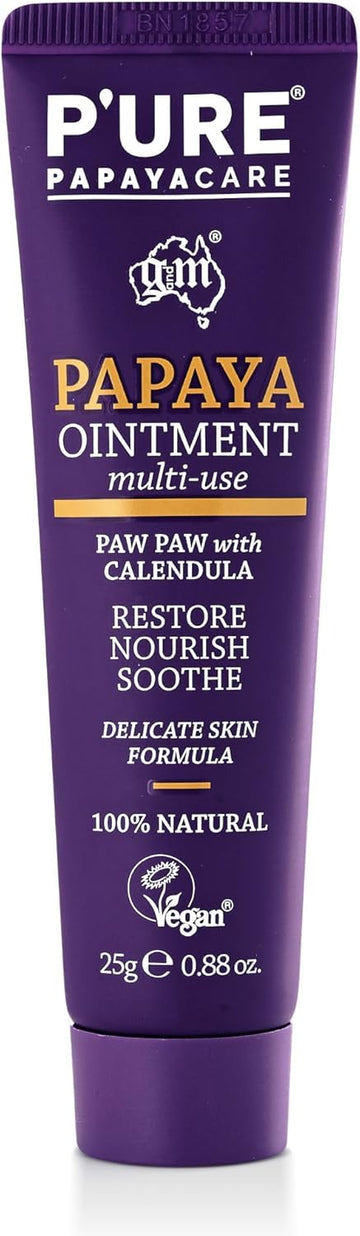 Paw Paw Ointment 25G – 100% Natural Papaya Balm, Multi-Purpose Cracked & Damaged Skin Repair | Organic Papaya Ointment For Eczema And Dry Skin - Made In Australia