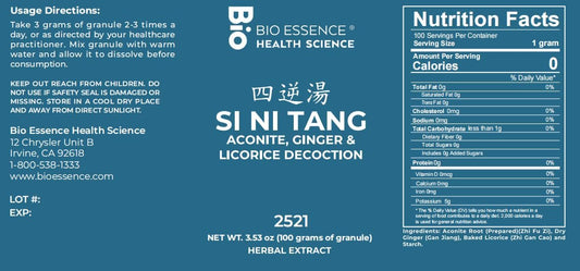 2521 Si Ni Tang/Aconite, Ginger & Licorice Decoction 100G