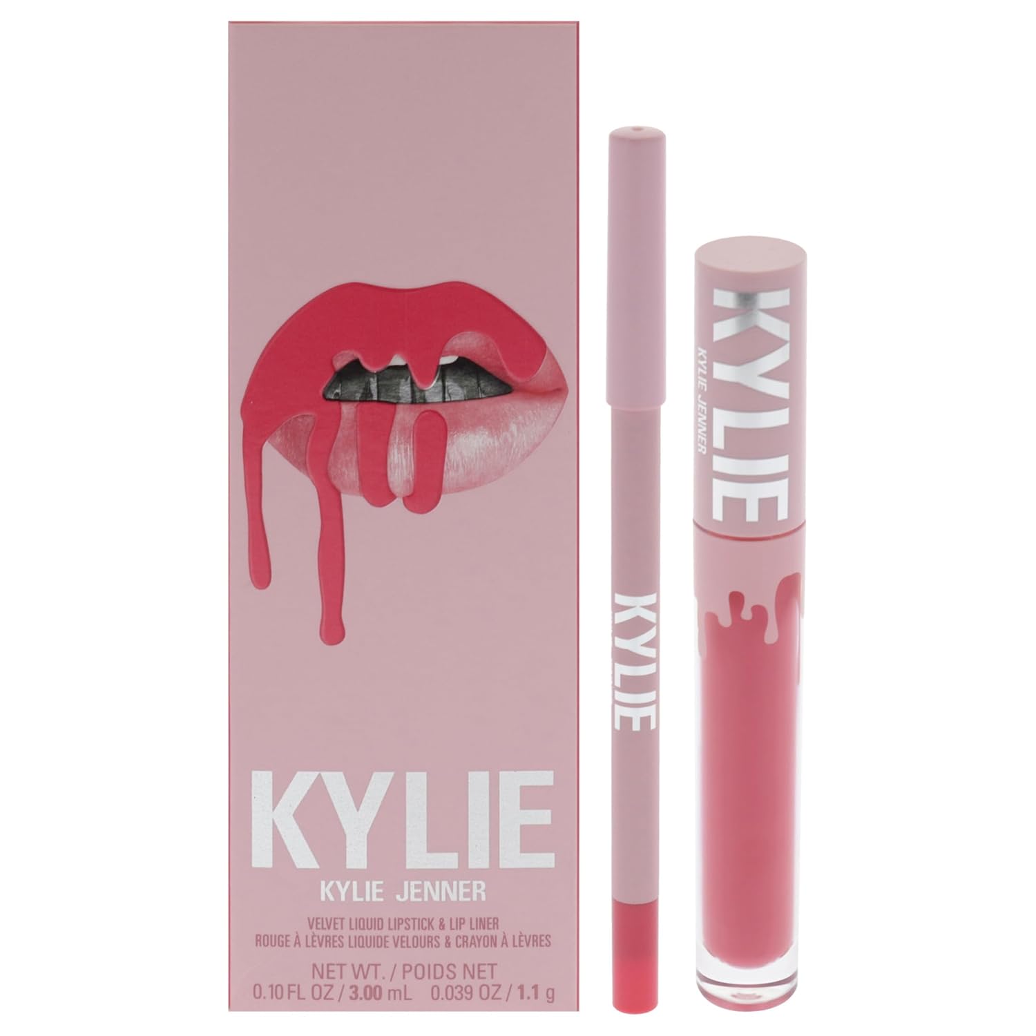 Velvet Lip Kit - 203 Party Girl By Kylie Cosmetics For Women - 2 Pc 0.10Oz Velvet Liquid Lipstick, 0.039Oz Lip Liner