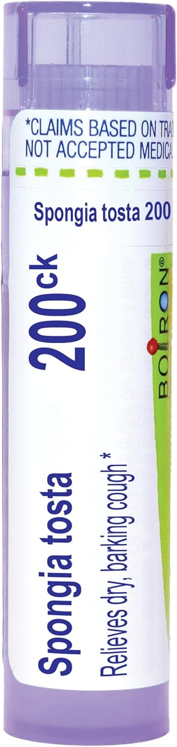 Boiron Spongia Tosta 200Ck Homeopathic Medicine For Croupy Cough - 80 Pellets