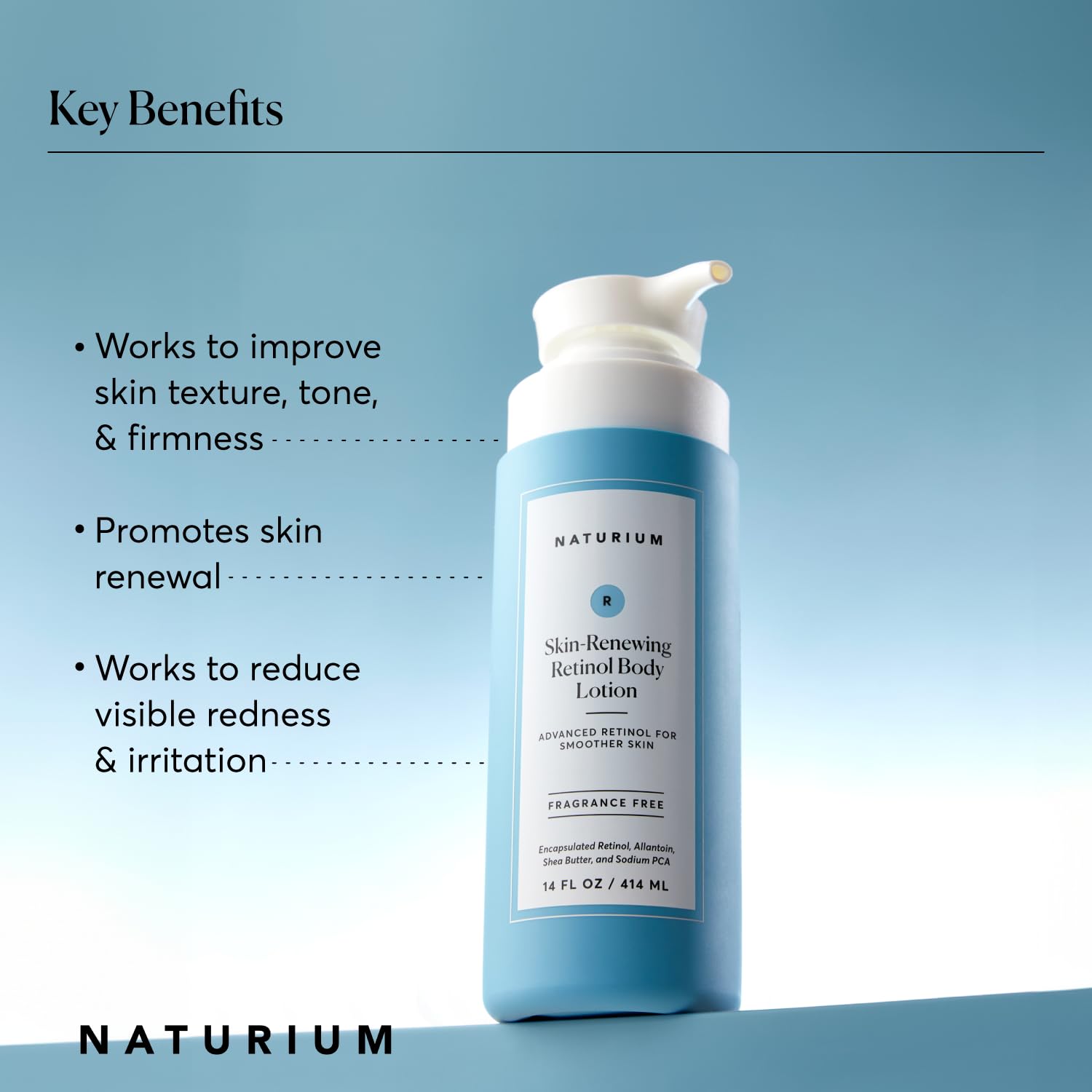 Naturium Skin-Renewing Retinol Body Lotion Jumbo, Advanced Firming Anti-Aging Skin Care, With Encapsulated Retinol & Shea Butter, 14 Oz : Beauty & Personal Care