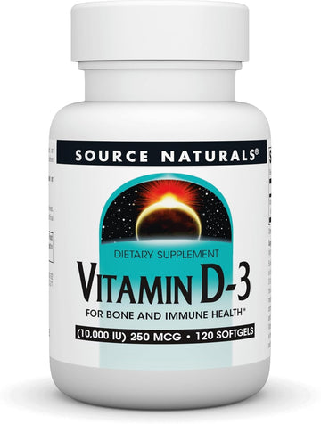 Source Naturals Vitamin D-3, Supports Bone & Immune Health*, 250 Mcg (10,000 Iu) - 120 Softgels