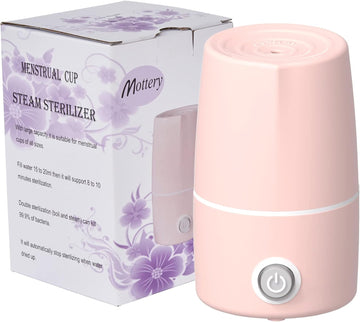 Menstrual Cup Sterilizer Period Cup Steamer Cleaner Machine High Temperature Wash Your Cup 99.9% Dirty 8 Minutes - Feminine Hygiene - Leak-Free (Pink Color)