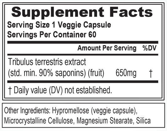 Invigorating Pure Tribulus Terrestris For Men - Performance Maximizing Testosterone Booster Tribulus Terrestris Supplement With 90% Saponins - Plant Based Stamina Strength And Energy Pills For Men