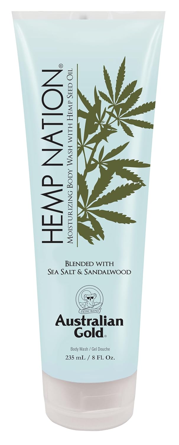 Australian Gold Hemp Nation Shower Bundle - Sea Salt & Sandalwood Body Wash (8 Fl Oz) And Agave & Lime Body Scrub (8 Fl Oz), Moisturizing Wash And Exfoliating Scrub, Pure Hemp Seed Oil : Beauty & Personal Care