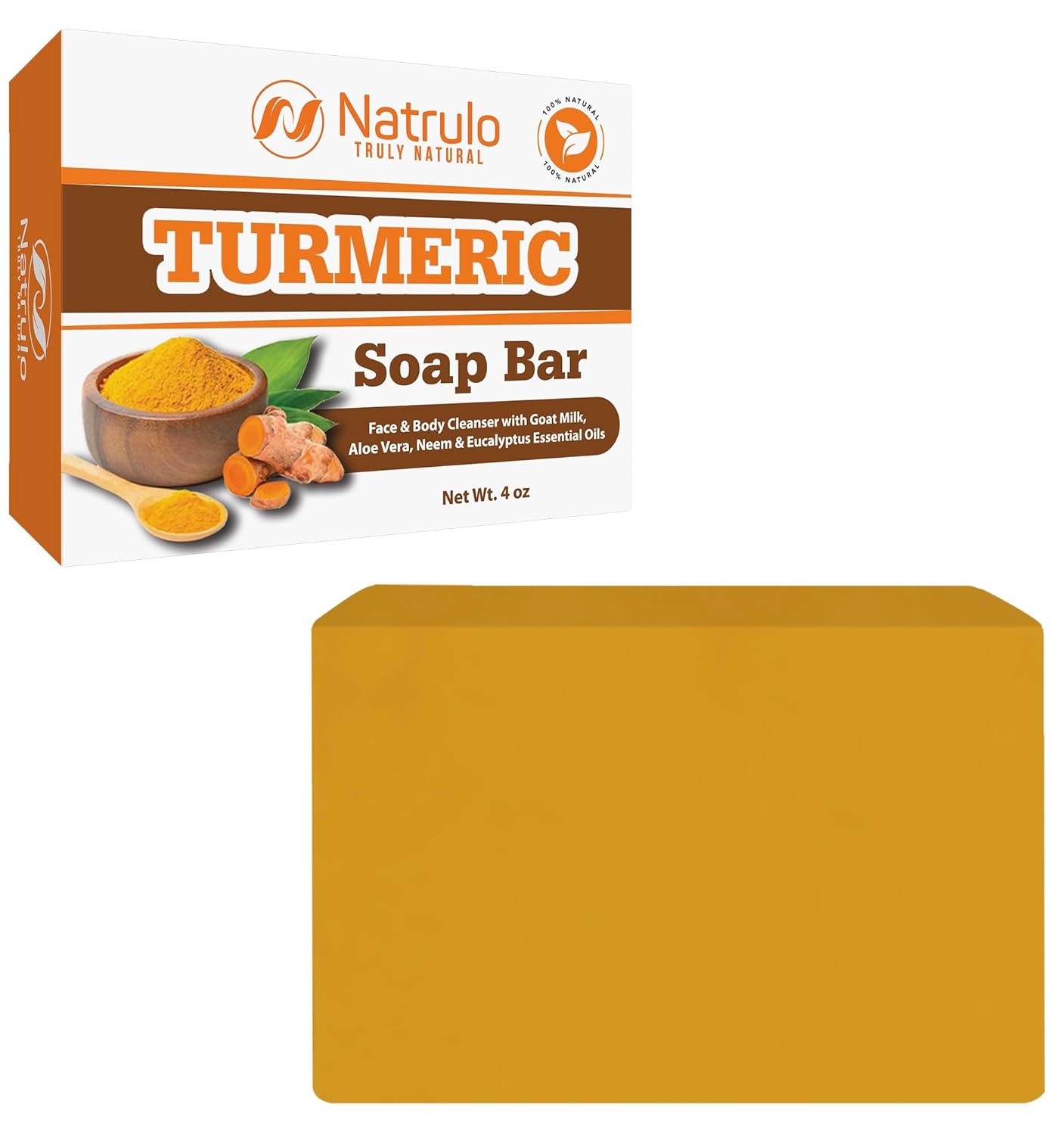 Turmeric Soap Bar For Face & Body – Natural Turmeric Skin Brightening Soap For Dark Spots, Intimate Areas, Underarms – Turmeric Face Wash Reduces Acne, Fades Scars & Cleanses Skin – 4Oz, Made In Usa